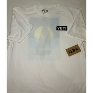 NWT Yeti Size Large White Sailing Boat Tee Shirt
